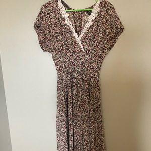 Vintage Floral, Tea Length Dress